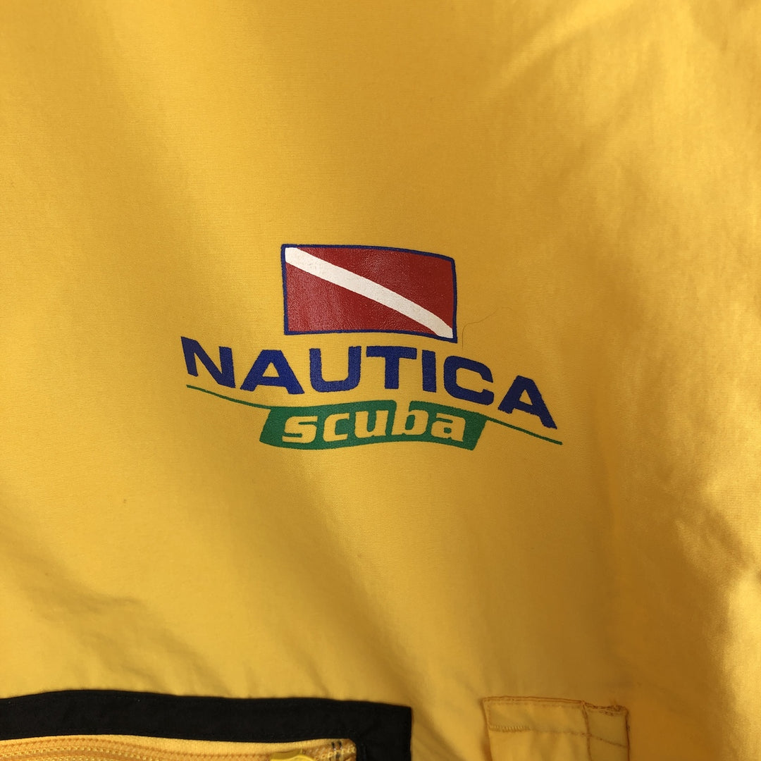 90'S Nautica Half-Zip Paddling Jacket, Men's XL, Vintage Nylon yellow type Vintage Second Hand