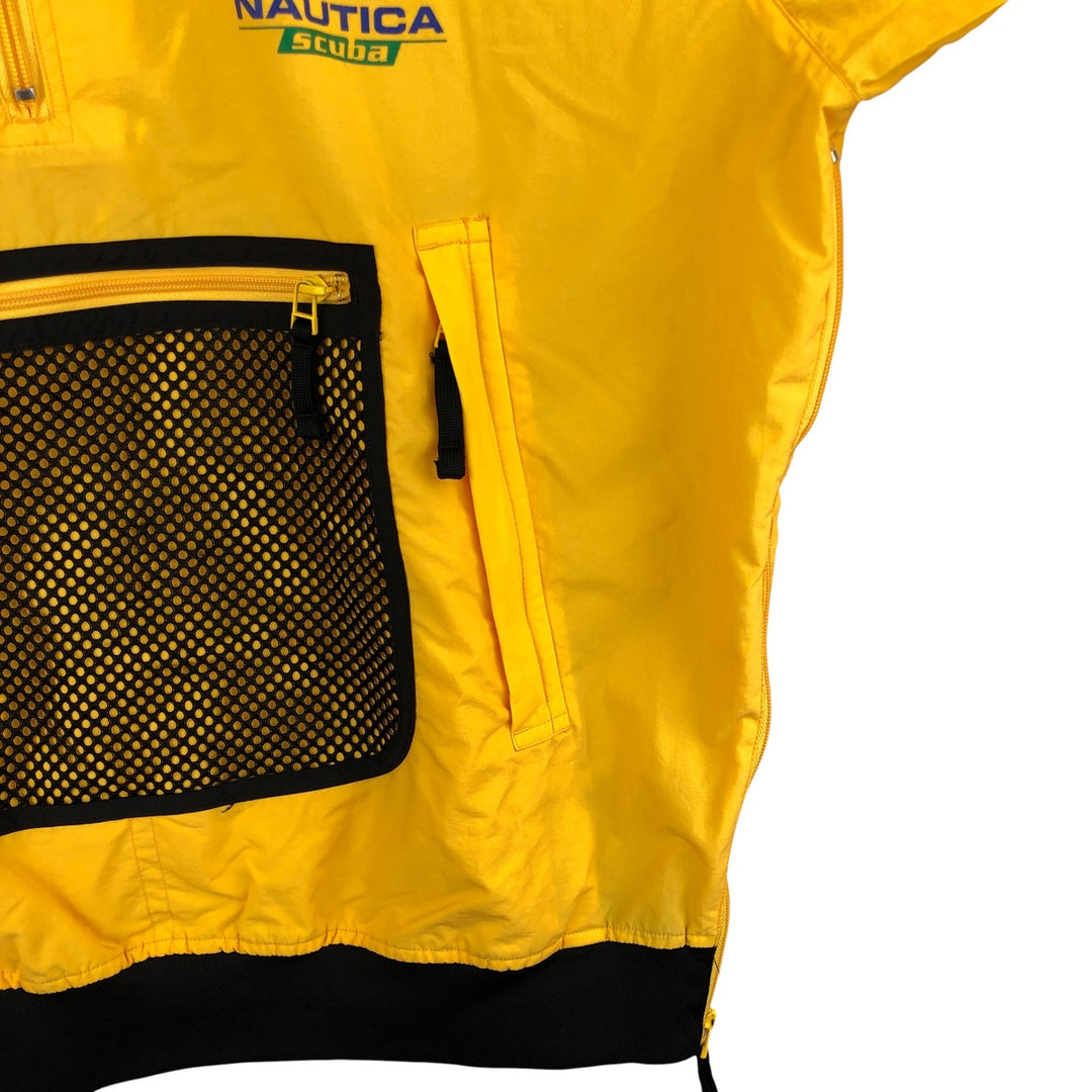 90'S Nautica Half-Zip Paddling Jacket, Men's XL, Vintage Nylon yellow type Vintage Second Hand