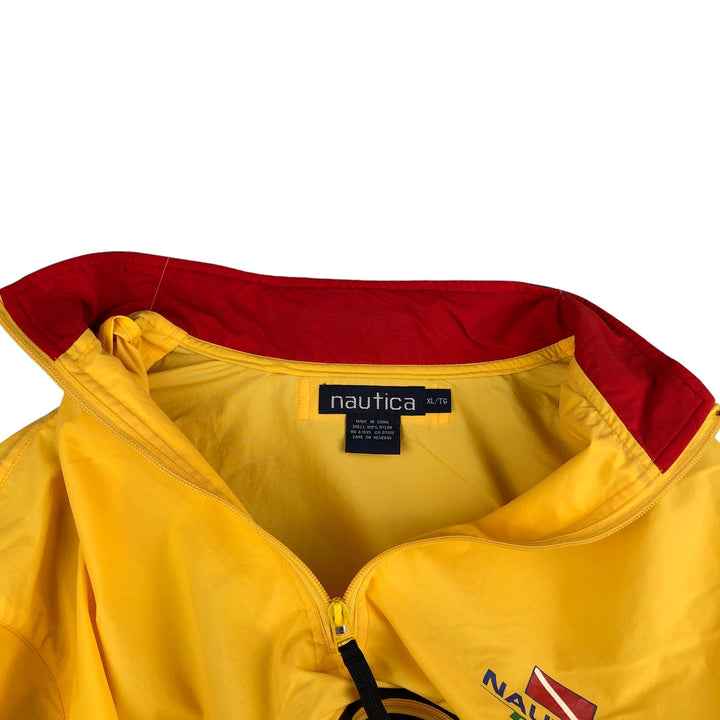 90'S Nautica Half-Zip Paddling Jacket, Men's XL, Vintage Nylon yellow type Vintage Second Hand