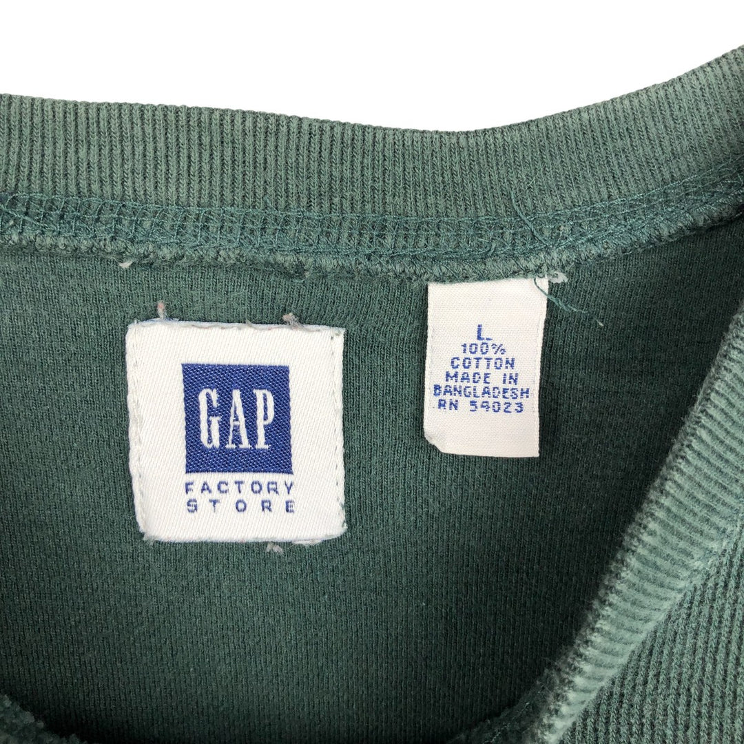 GAP Thermal Long T-Shirt, Men's Size L cotton Khaki type Vintage Second Hand