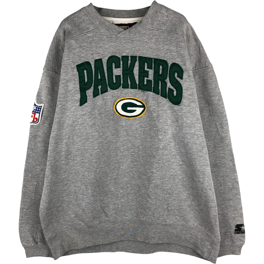 Vintage '90'S Starter NFL Green Bay Packers logo sweatshirt, size L, men's cotton gray type Vintage Second Hand