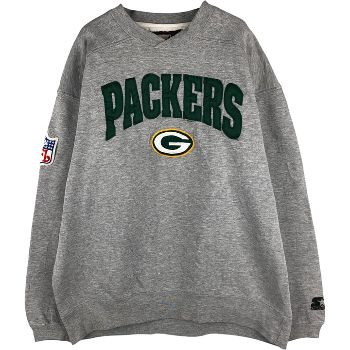 Vintage '90'S Starter NFL Green Bay Packers logo sweatshirt, size L, men's cotton gray type Vintage Second Hand
