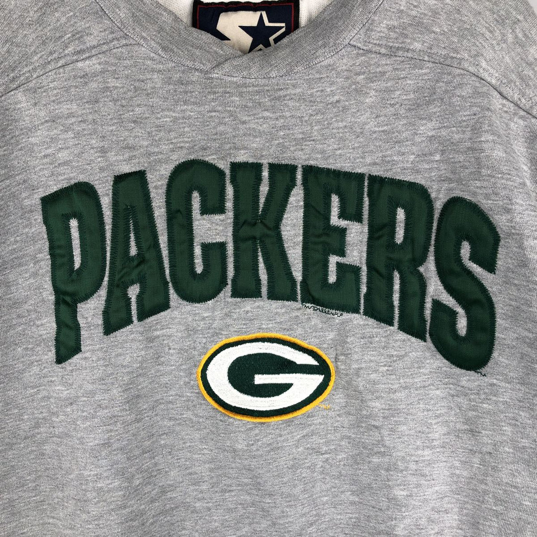 Vintage '90'S Starter NFL Green Bay Packers logo sweatshirt, size L, men's cotton gray type Vintage Second Hand