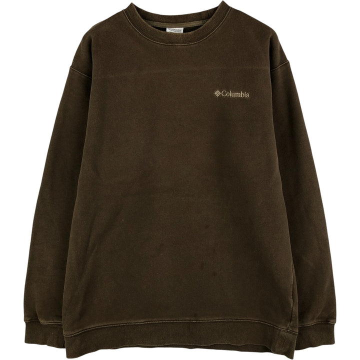 Columbia Logo Sweatshirt, Men's Size L cotton Khaki type sage green Vintage Second Hand