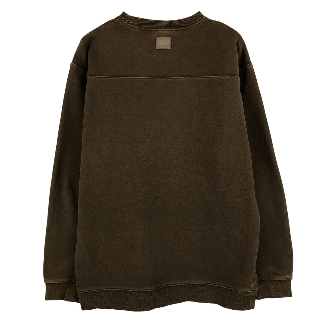 Columbia Logo Sweatshirt, Men's Size L cotton Khaki type sage green Vintage Second Hand