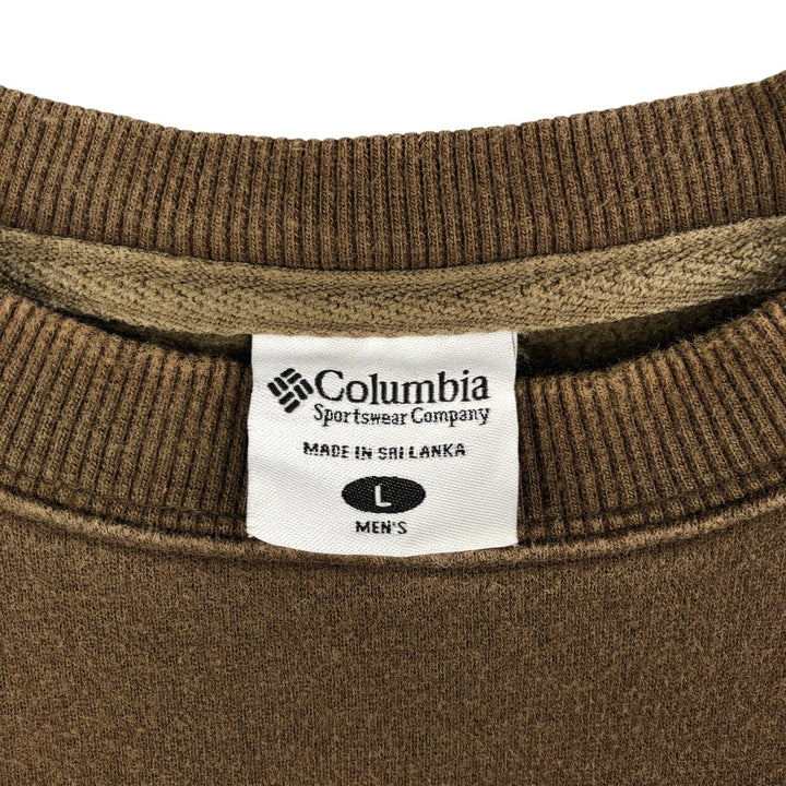 Columbia Logo Sweatshirt, Men's Size L cotton Khaki type sage green Vintage Second Hand