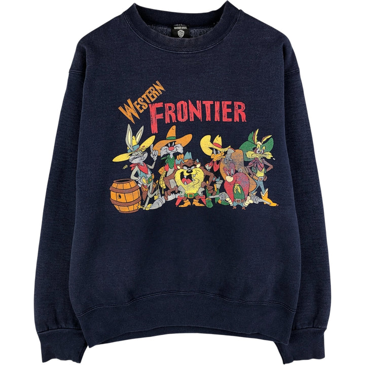 Vintage 90'S Looney Tunes character sweatshirt, made in the USA, size small, men's cotton navy blue type Vintage Second Hand