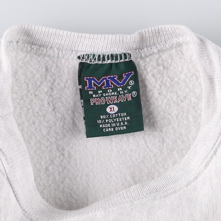 Vintage 90'S MV SPORT PRO WERVE college sweatshirt, made in the USA, men's size XL cotton gray type Vintage Second Hand