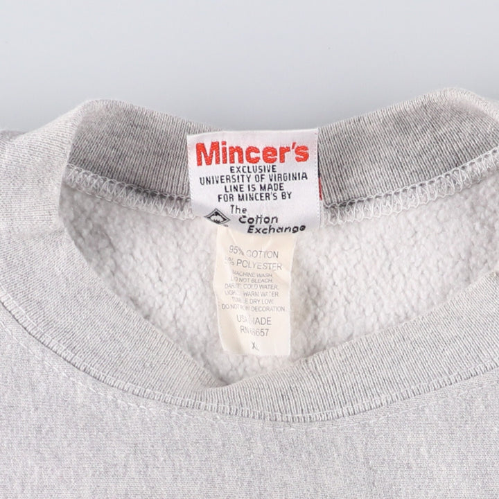 Vintage 1990'S Mincers Harvard University College Sweatshirt, Men's Size XL cotton gray type Vintage Second Hand