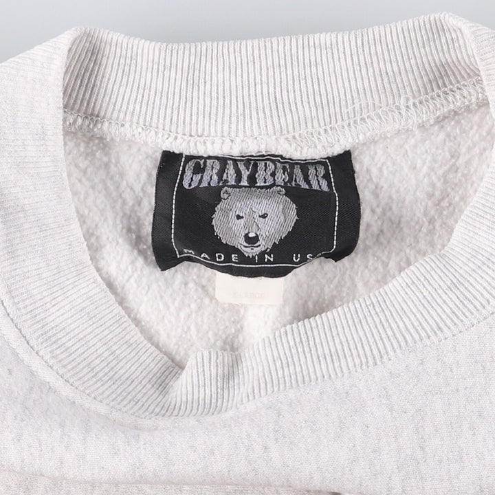 Vintage 90'S Gray Bear college sweatshirt, made in the USA, men's size XL cotton gray type Vintage Second Hand