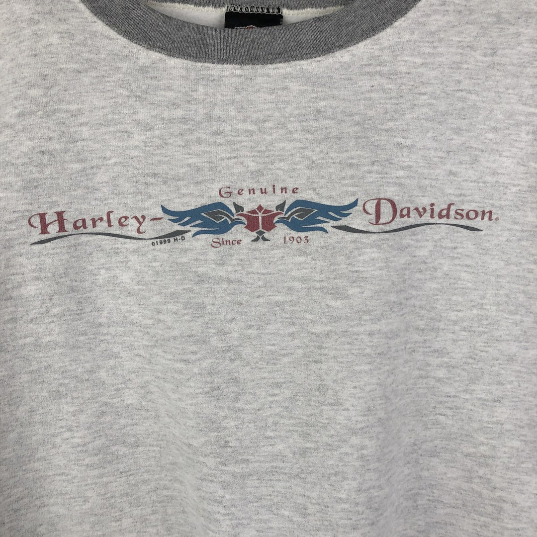 Vintage 1990'S Harley-Davidson Advertising Sweatshirt, Made in USA, Men's XL cotton gray type Vintage Second Hand