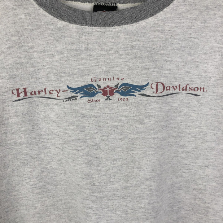 Vintage 1990'S Harley-Davidson Advertising Sweatshirt, Made in USA, Men's XL cotton gray type Vintage Second Hand
