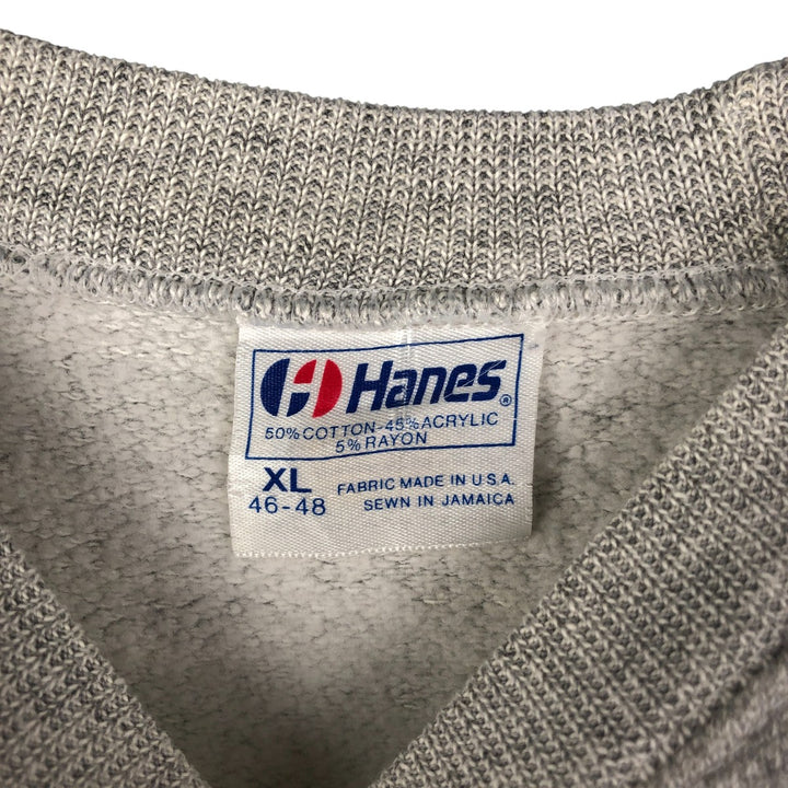 Vintage 1980'S Hanes blue tag advertising sweatshirt, made in the USA, men's size XL cotton gray type Vintage Second Hand