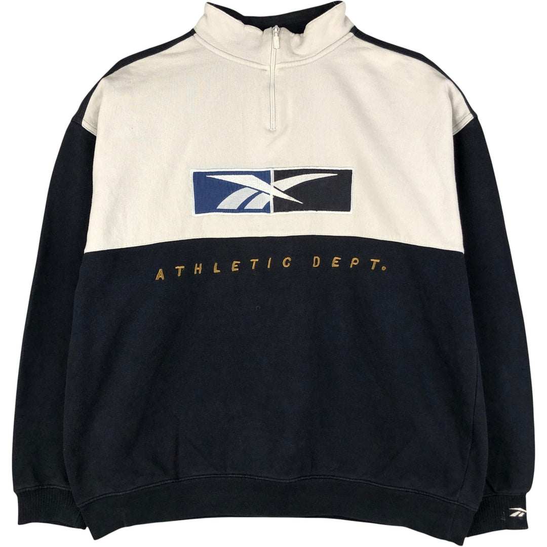 2000s~ Reebok Two-Tone Half-Zip Sweatshirt, Men's XXL unclear pale white type Vintage Second Hand