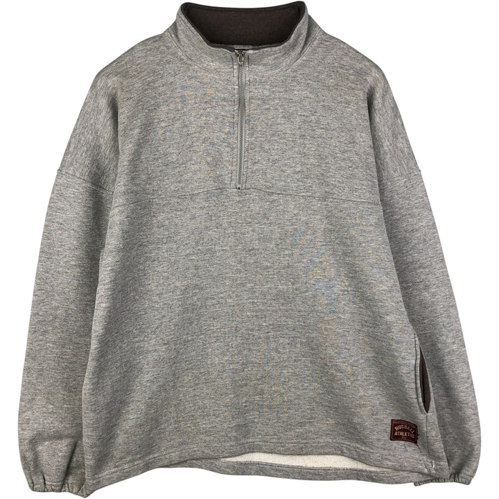 90'S Russell Half-Zip Sweatshirt, Made in USA, Men's Size L, Vintage polyester gray type Vintage Second Hand
