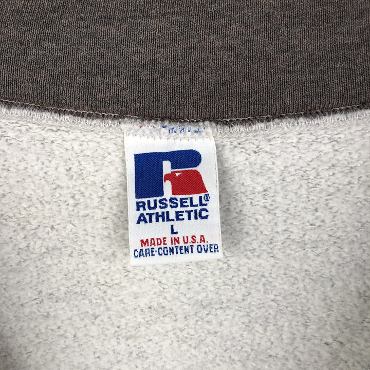 90'S Russell Half-Zip Sweatshirt, Made in USA, Men's Size L, Vintage polyester gray type Vintage Second Hand