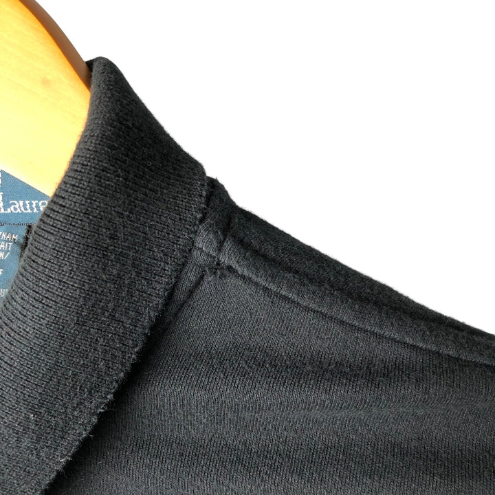 Ralph Lauren POLO by Ralph Lauren long sleeve polo shirt, men's size L cotton black type Vintage Second Hand