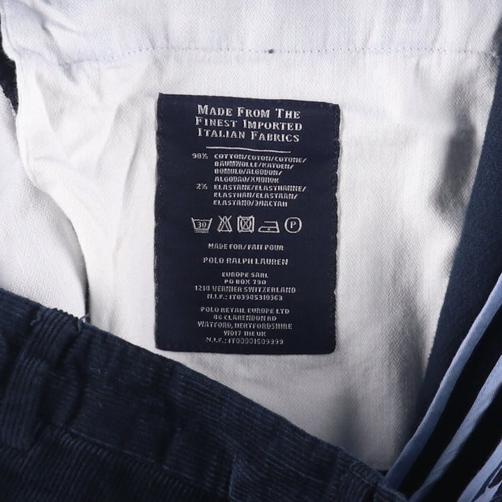 Ralph Lauren POLO by Ralph Lauren Corduroy Pants Men's W37 cotton Navy blue Vintage Second Hand