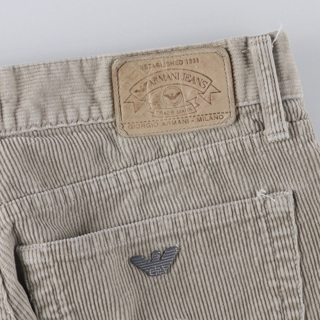 90'S Armani Jeans corduroy pants, men's, size W32, vintage cotton Beige type Vintage Second Hand