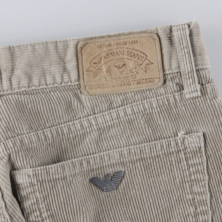 90'S Armani Jeans corduroy pants, men's, size W32, vintage cotton Beige type Vintage Second Hand