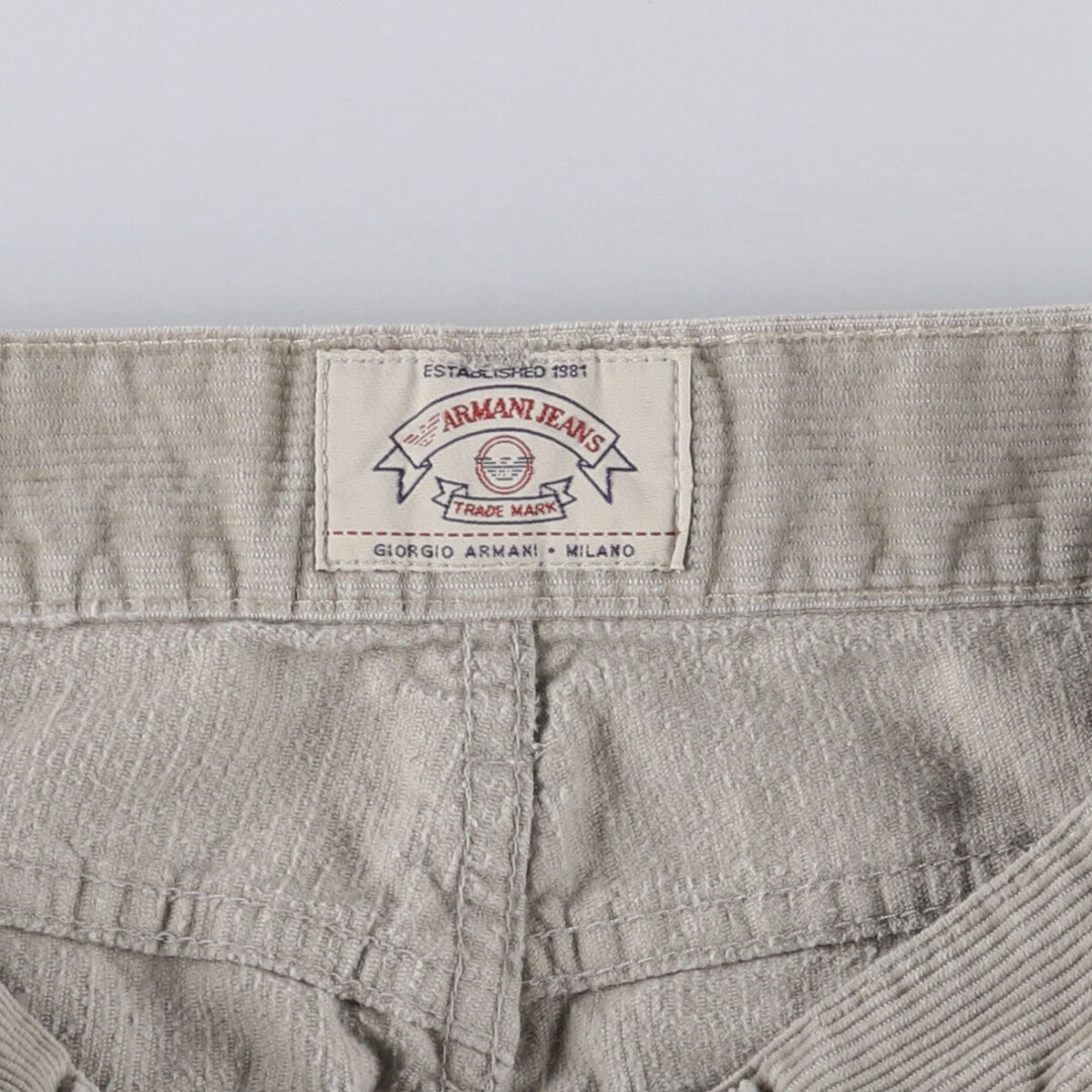 90'S Armani Jeans corduroy pants, men's, size W32, vintage cotton Beige type Vintage Second Hand