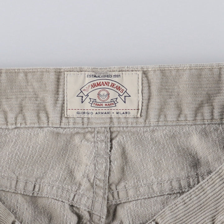 90'S Armani Jeans corduroy pants, men's, size W32, vintage cotton Beige type Vintage Second Hand