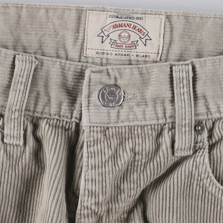 90'S Armani Jeans corduroy pants, men's, size W32, vintage cotton Beige type Vintage Second Hand