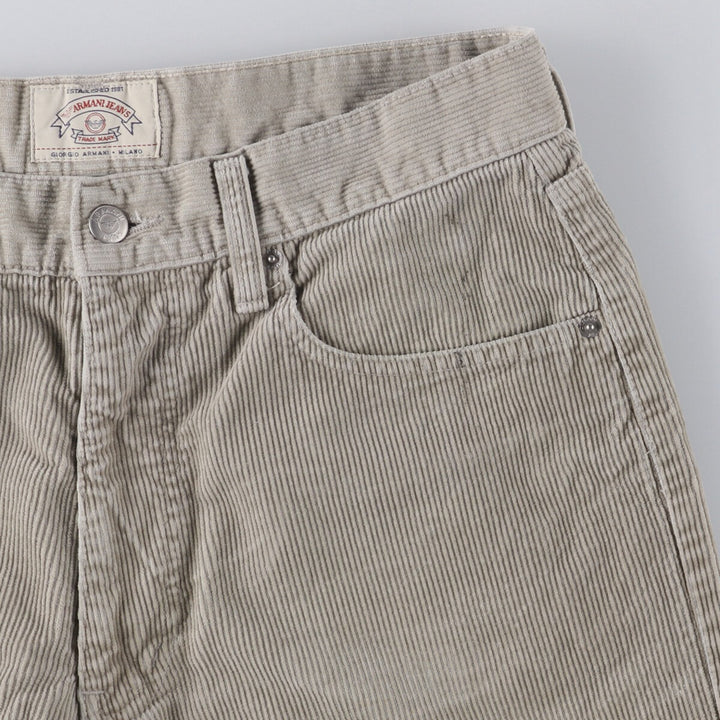 90'S Armani Jeans corduroy pants, men's, size W32, vintage cotton Beige type Vintage Second Hand