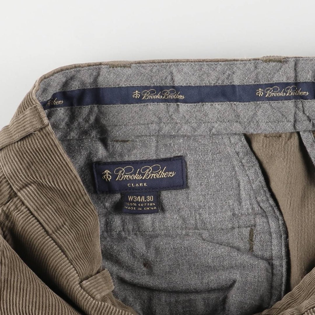 Brooks Brothers Clark Corduroy Pants, Men's, Size W34 cotton beige type brown Vintage Second Hand