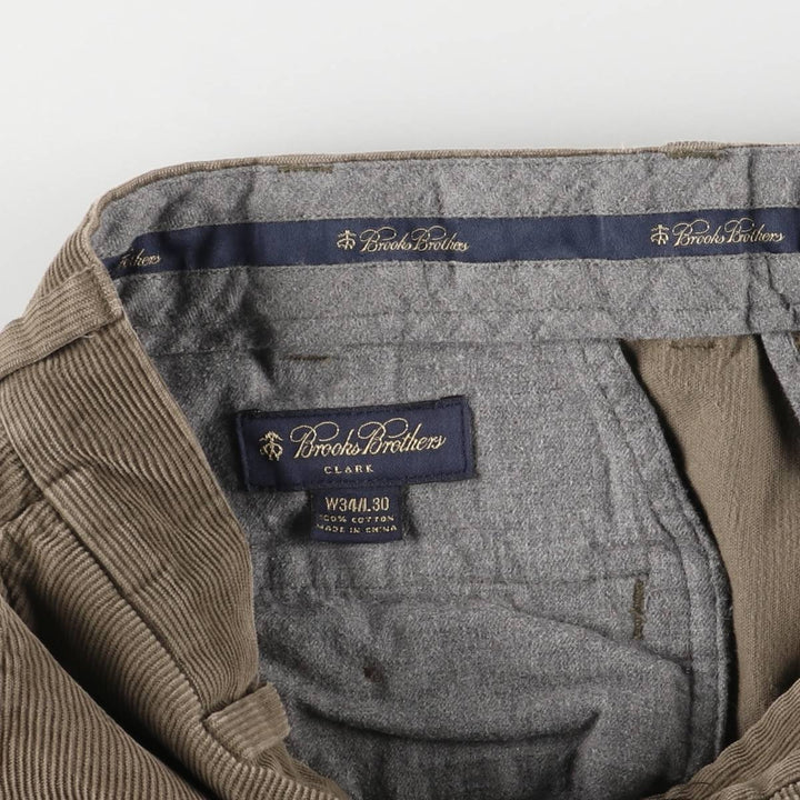 Brooks Brothers Clark Corduroy Pants, Men's, Size W34 cotton beige type brown Vintage Second Hand