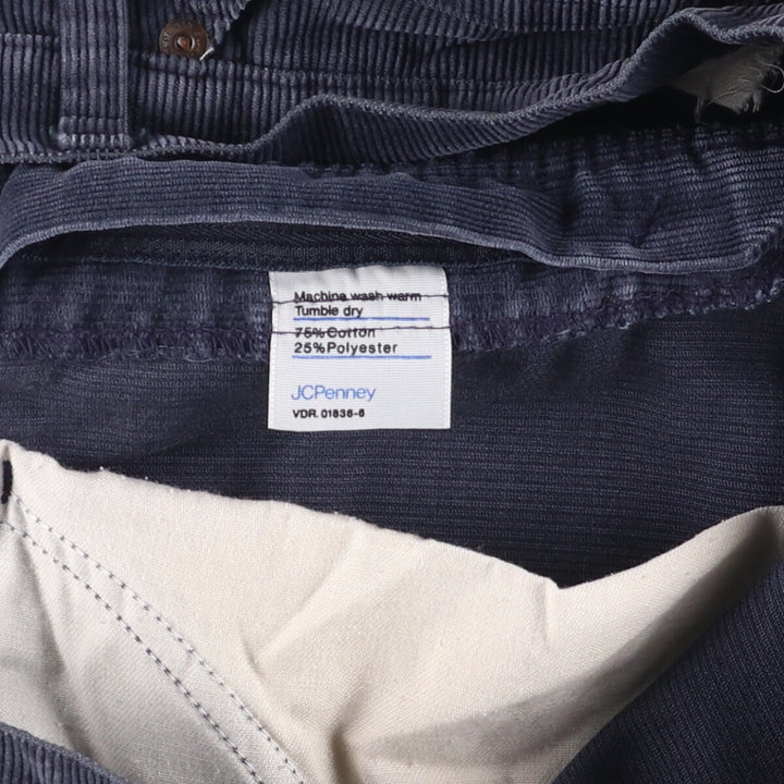 1970'S JCPenney Men's Corduroy Pants, Size W30 cotton navy blue type Vintage Second Hand