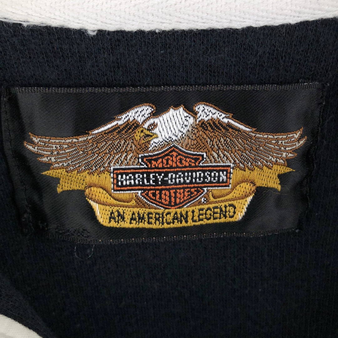 2000'S Harley-Davidson long-sleeved rugby shirt, men's size XL cotton black type Vintage Second Hand