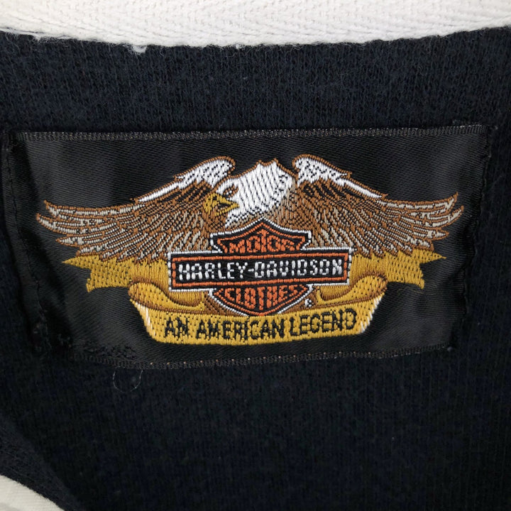 2000'S Harley-Davidson long-sleeved rugby shirt, men's size XL cotton black type Vintage Second Hand