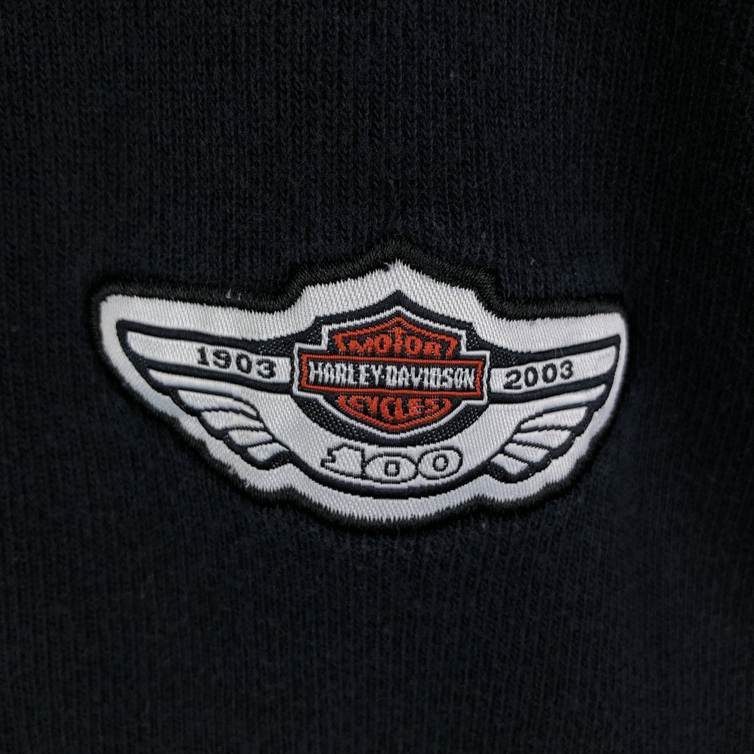 2000'S Harley-Davidson long-sleeved rugby shirt, men's size XL cotton black type Vintage Second Hand