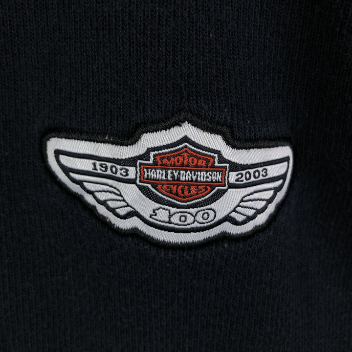 2000'S Harley-Davidson long-sleeved rugby shirt, men's size XL cotton black type Vintage Second Hand