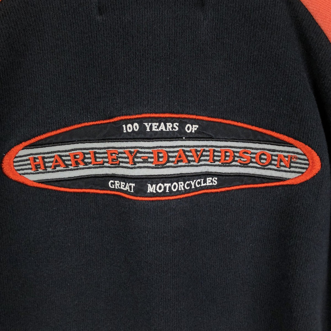 2000'S Harley-Davidson long-sleeved rugby shirt, men's size XL cotton black type Vintage Second Hand