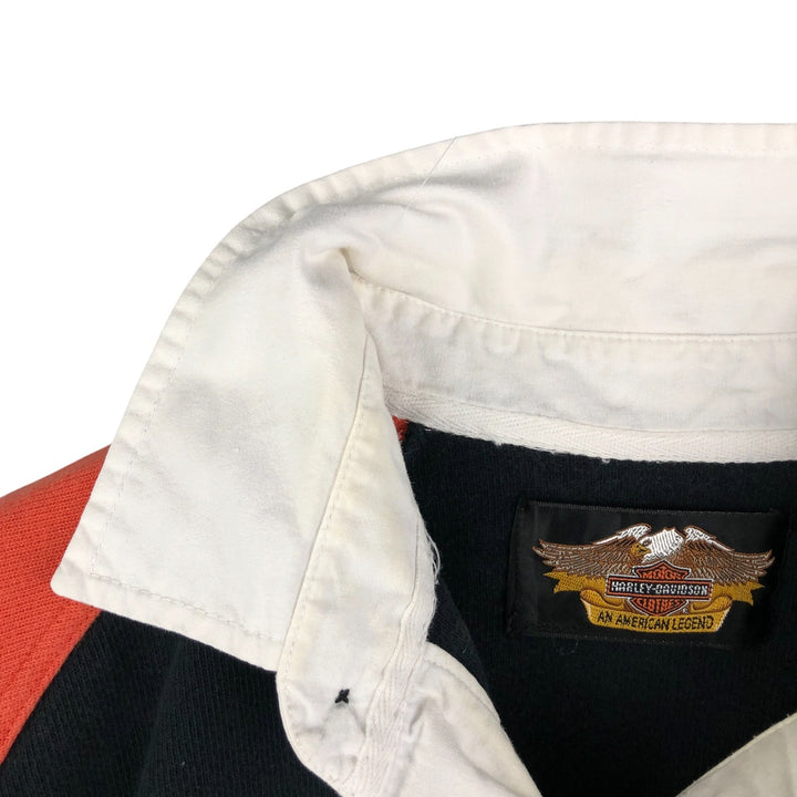 2000'S Harley-Davidson long-sleeved rugby shirt, men's size XL cotton black type Vintage Second Hand