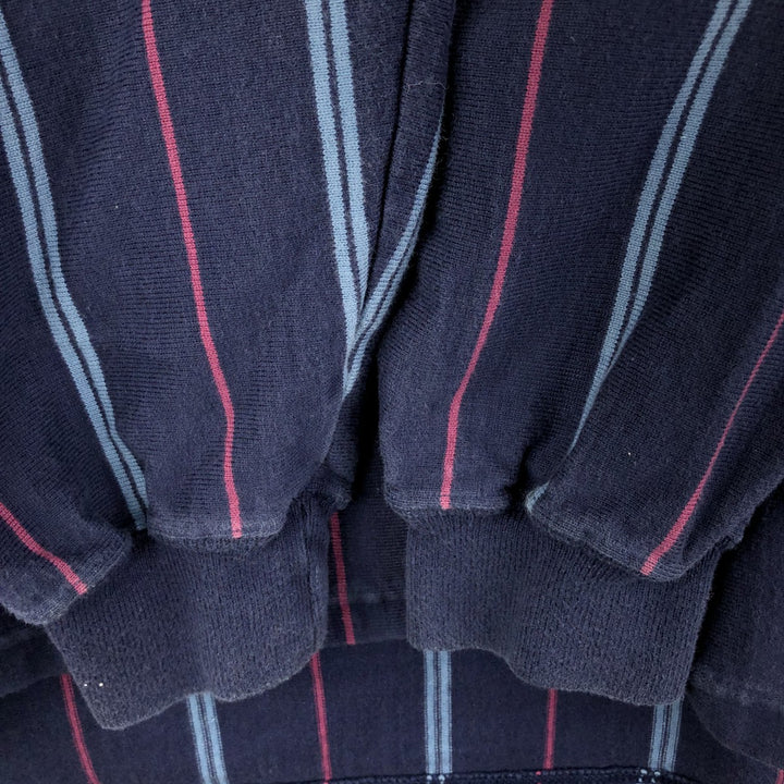 Eddie Bauer Stripe Pattern Long Sleeve Rugby Shirt, Men's XL cotton navy blue type Vintage Second Hand