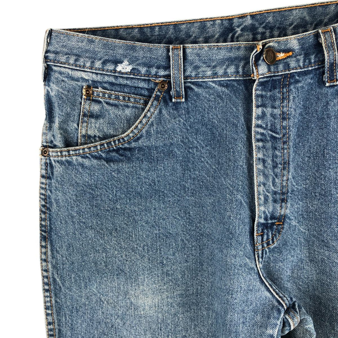 Dickies tapered denim pants for men, equivalent to W35 unclear blue type Vintage Second Hand