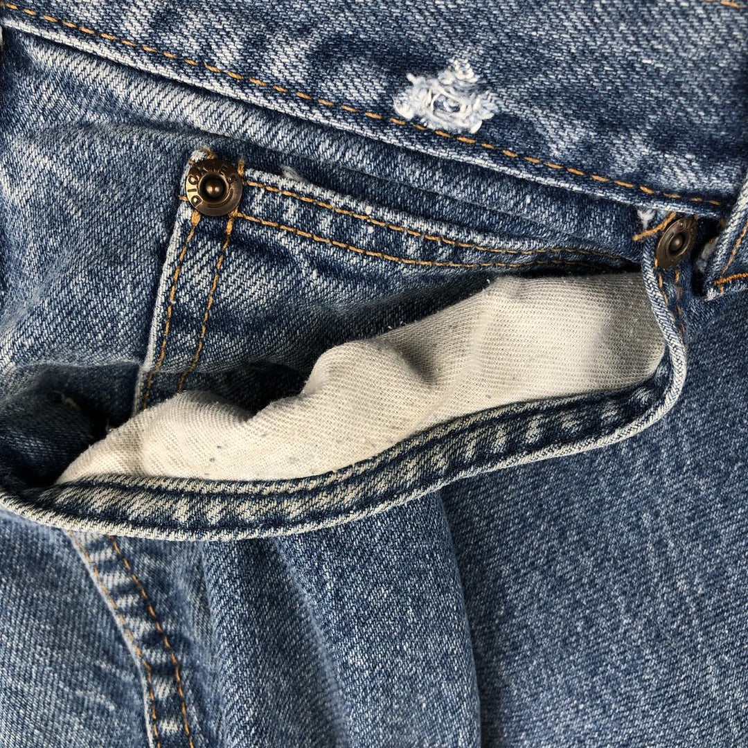 Dickies tapered denim pants for men, equivalent to W35 unclear blue type Vintage Second Hand