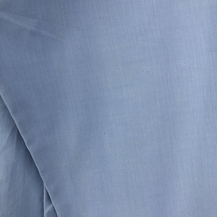Ralph Lauren STANTON CUSTOM FIT wide collar herringbone long sleeve cotton shirt, men's XL cotton Blue type light blue Vintage Second Hand