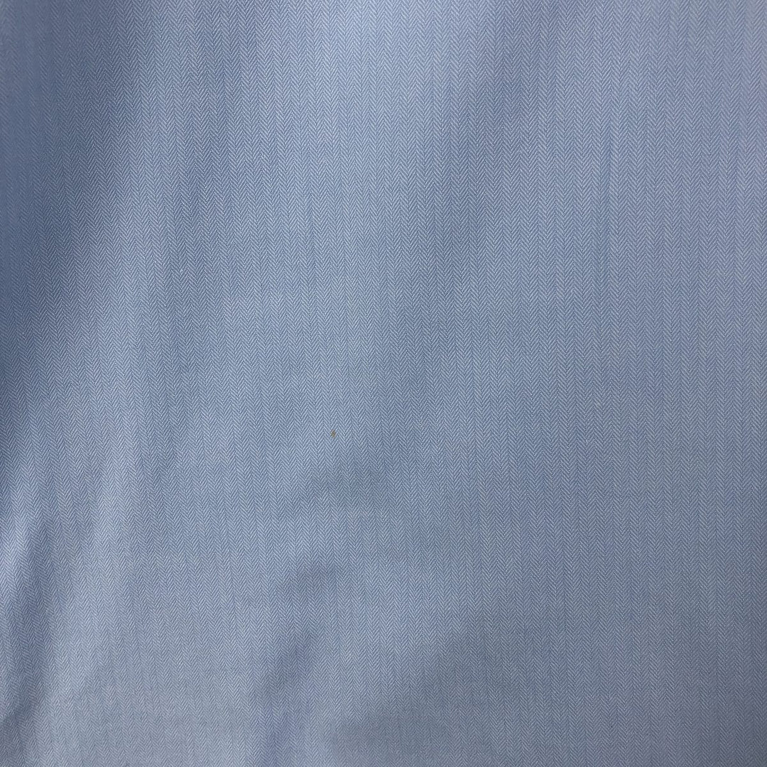 Ralph Lauren STANTON CUSTOM FIT wide collar herringbone long sleeve cotton shirt, men's XL cotton Blue type light blue Vintage Second Hand