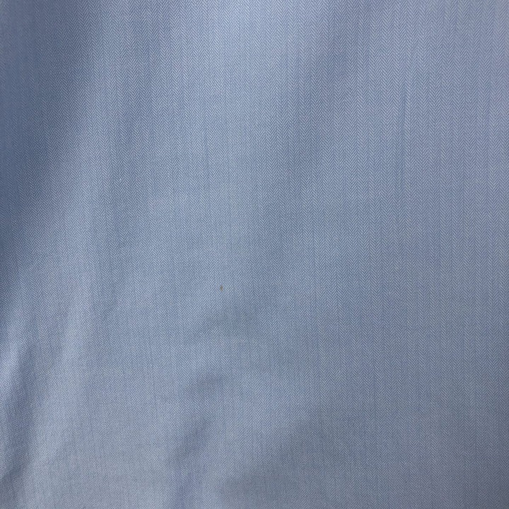 Ralph Lauren STANTON CUSTOM FIT wide collar herringbone long sleeve cotton shirt, men's XL cotton Blue type light blue Vintage Second Hand