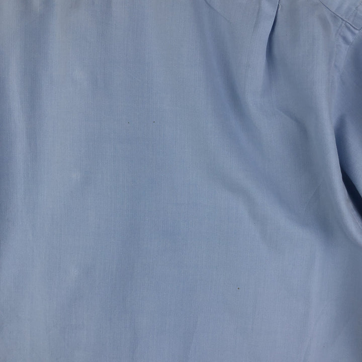 Ralph Lauren STANTON CUSTOM FIT wide collar herringbone long sleeve cotton shirt, men's XL cotton Blue type light blue Vintage Second Hand