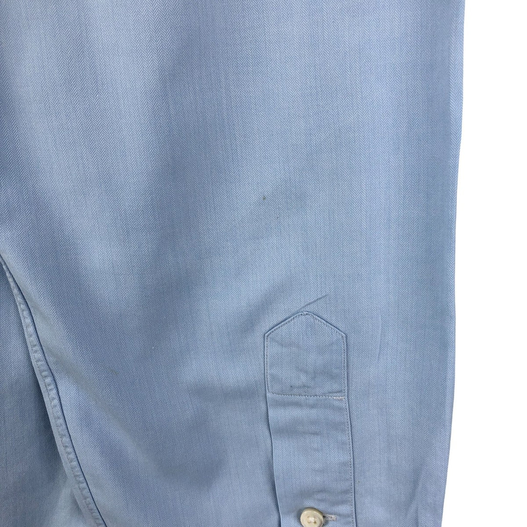 Ralph Lauren STANTON CUSTOM FIT wide collar herringbone long sleeve cotton shirt, men's XL cotton Blue type light blue Vintage Second Hand