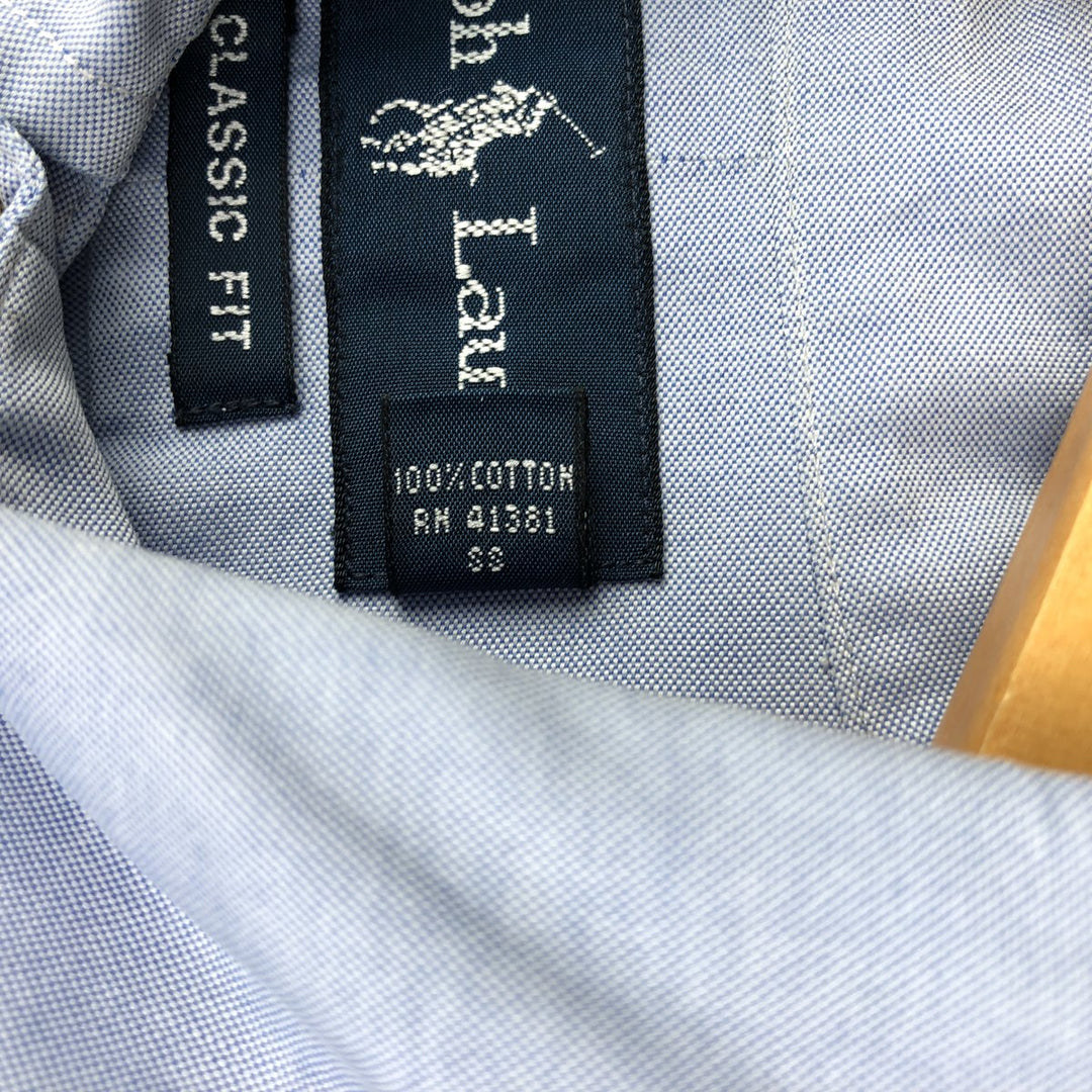 Ralph Lauren Classic Fit Long Sleeve Button Down Shirt Men's M cotton Blue type light blue Vintage Second Hand