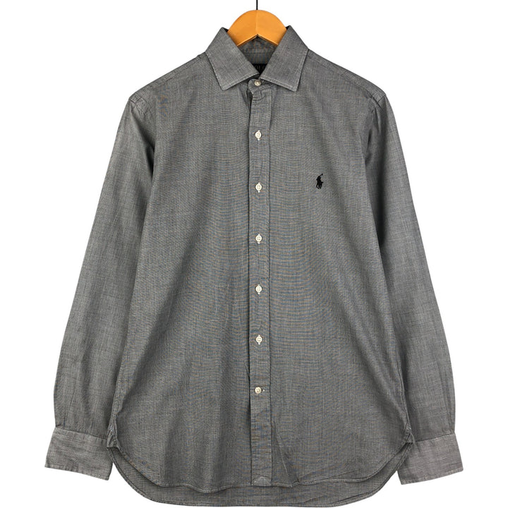 Ralph Lauren POLO RALPH LAUREN wide collar long sleeve cotton shirt, men's size M cotton gray type Vintage Second Hand