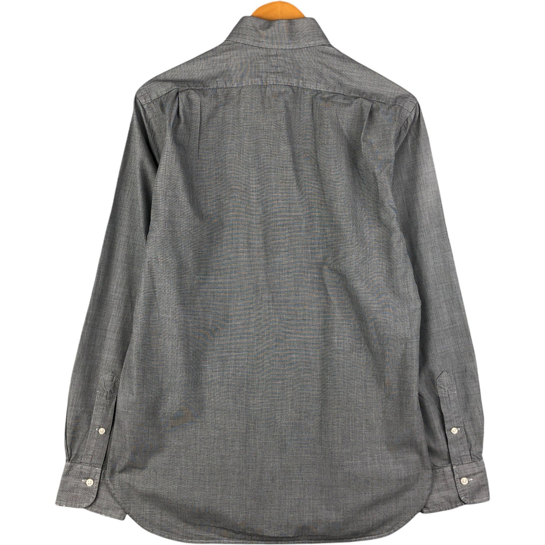 Ralph Lauren POLO RALPH LAUREN wide collar long sleeve cotton shirt, men's size M cotton gray type Vintage Second Hand