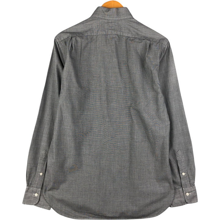 Ralph Lauren POLO RALPH LAUREN wide collar long sleeve cotton shirt, men's size M cotton gray type Vintage Second Hand