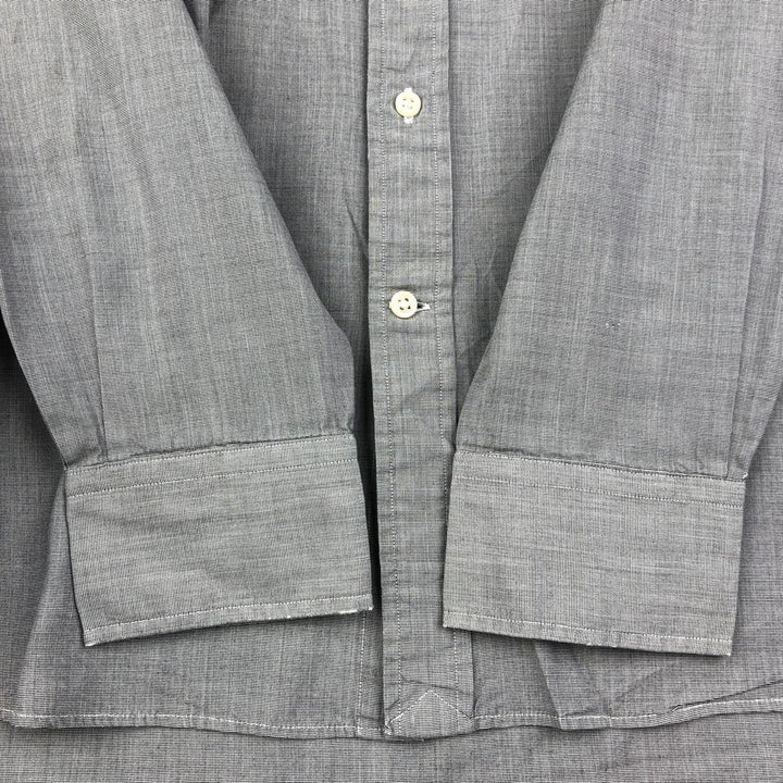 Ralph Lauren POLO RALPH LAUREN wide collar long sleeve cotton shirt, men's size M cotton gray type Vintage Second Hand